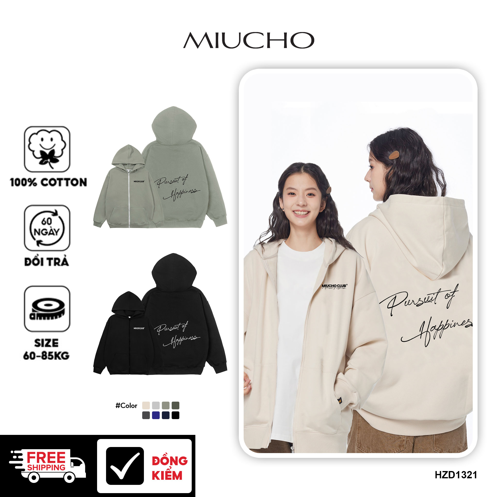 Áo hoodie unisex local brand HZD1321 Miucho nỉ chân cua dày dặn in basic_thumbnail_1