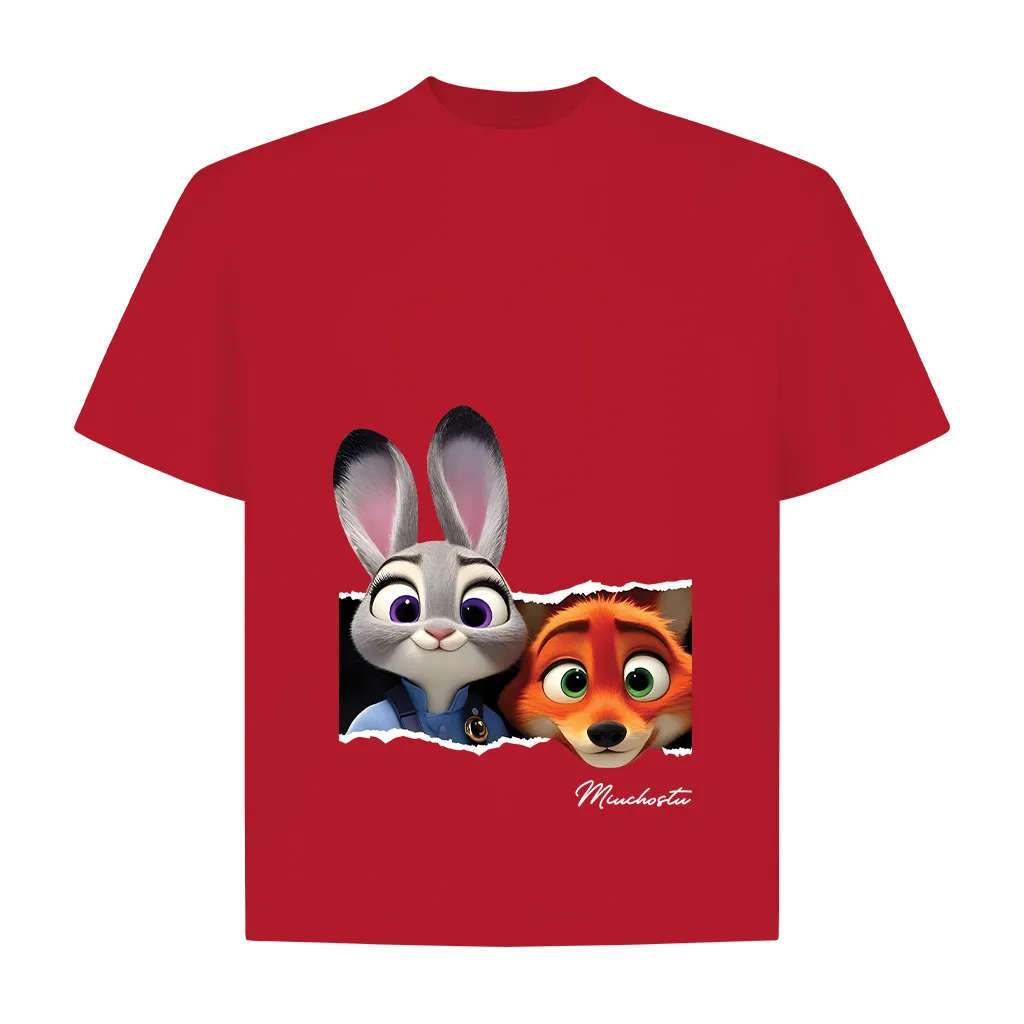 Áo thun couple form boxy Miucho Club vải cotton co giãn 2 chiều thoáng mát Judy Hopps in mix 2826_thumbnail_14