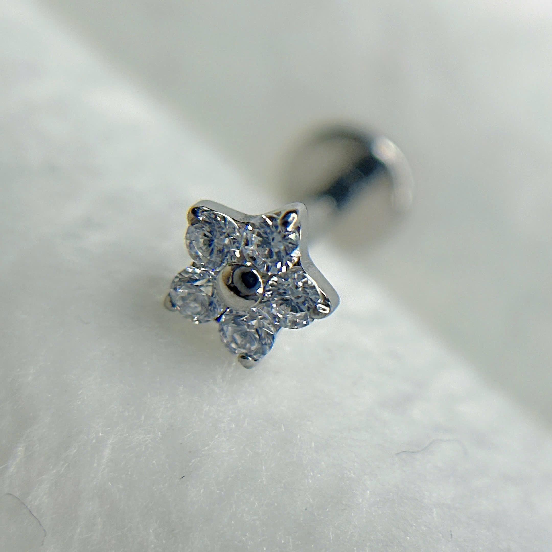 Khuyên kiểu titan hoa 5 cánh 3mm