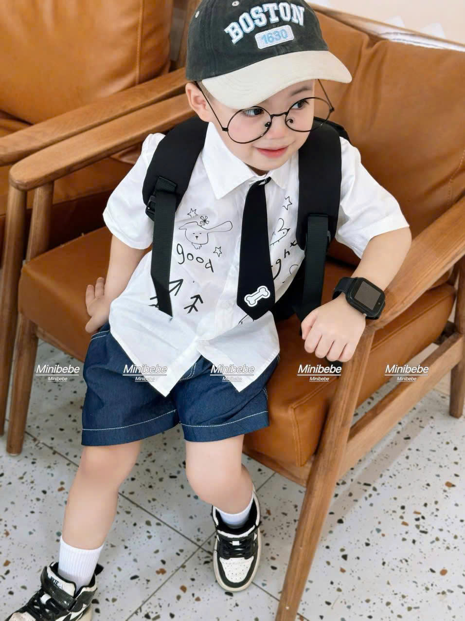 R73 BỘ SƠ MI CHÓ GOOD CÀ VẠT- A108.301