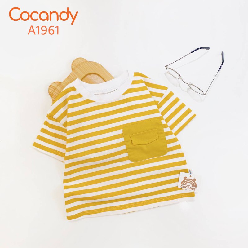 Áo cộc kẻ VÀNG phối túi ngực VÀNG_thumbnail_0