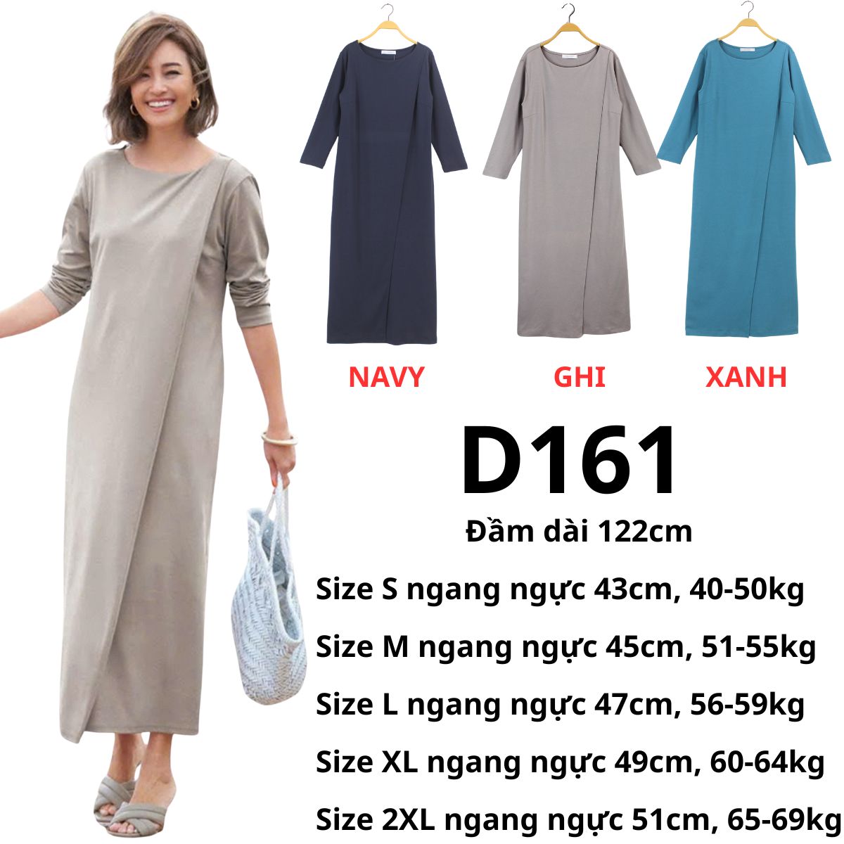 D161 Đầm thun Nhật