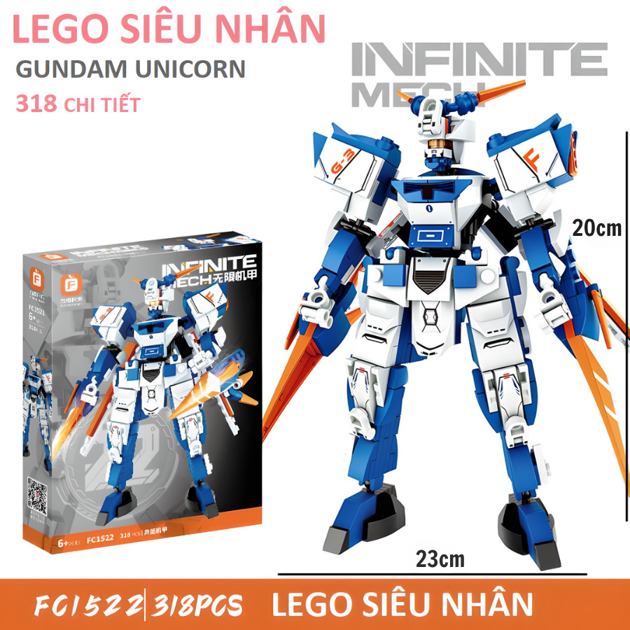 LEGO Mô hình lắp ghép 𝐒𝐢𝐞̂𝐮 𝐍𝐡𝐚̂𝐧 GUNDAM 300 chi tiết_thumbnail_5