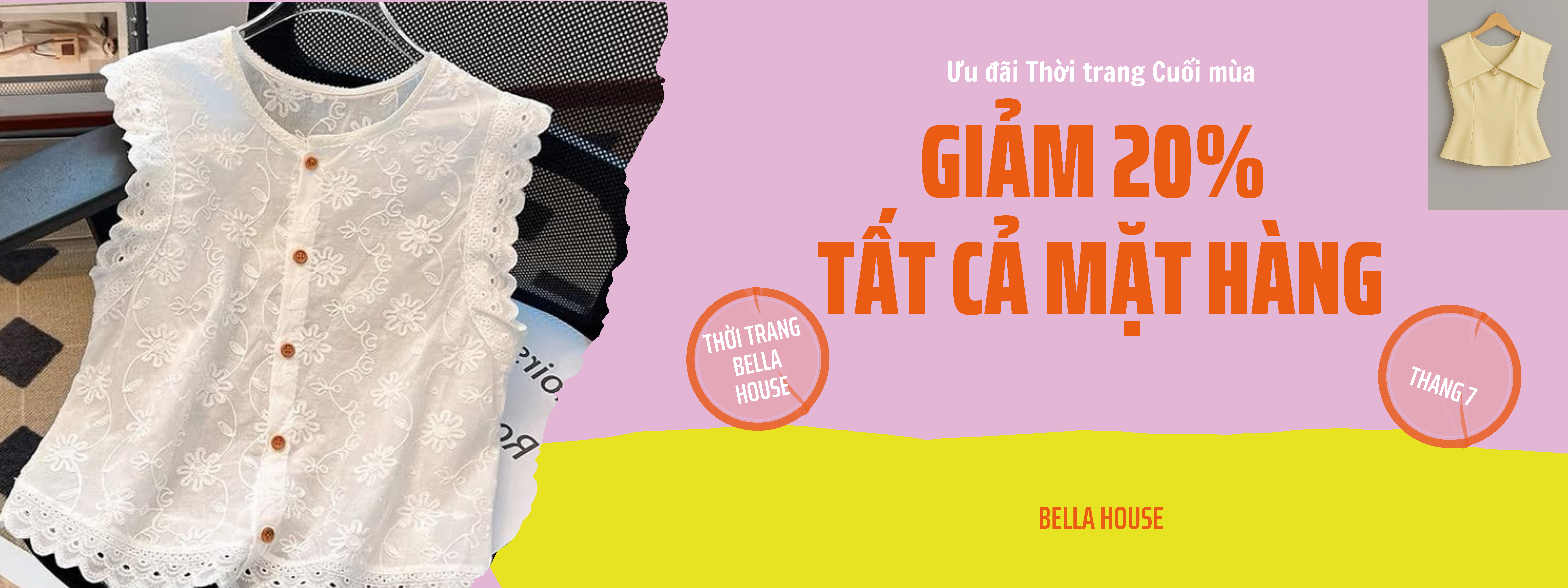 Banner Hội chợ Thương mại Bán lẻ Hồng Vàng Phong cách Thời trang Punk Thập niên 80