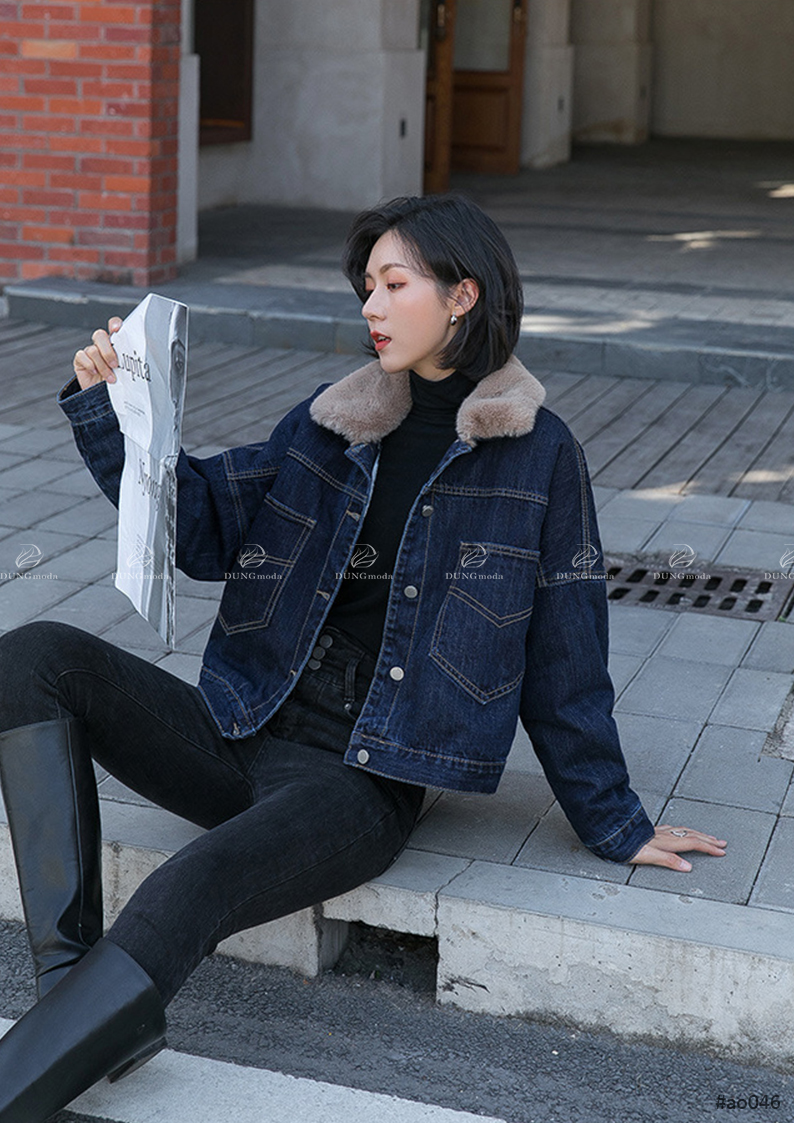 Áo Jean Cổ Lông QC AO046