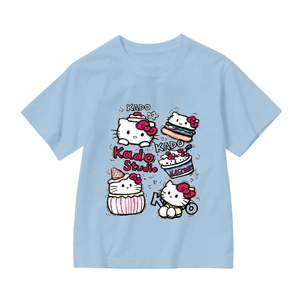 Áo thun cho bé gái Kado vải cotton thoáng mát dày dặn Hello Kitty cổ tròn in mix 2867_thumbnail_15