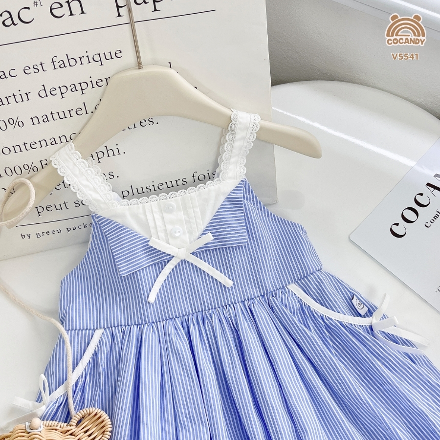 Váy cộc kẻ XANH 2 dây dáng bí_thumbnail_2