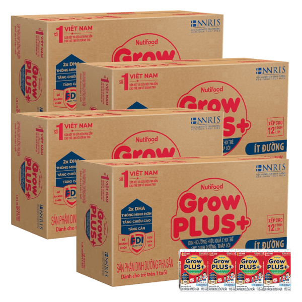SỮA GROW Plus đỏ 110ml ít đường