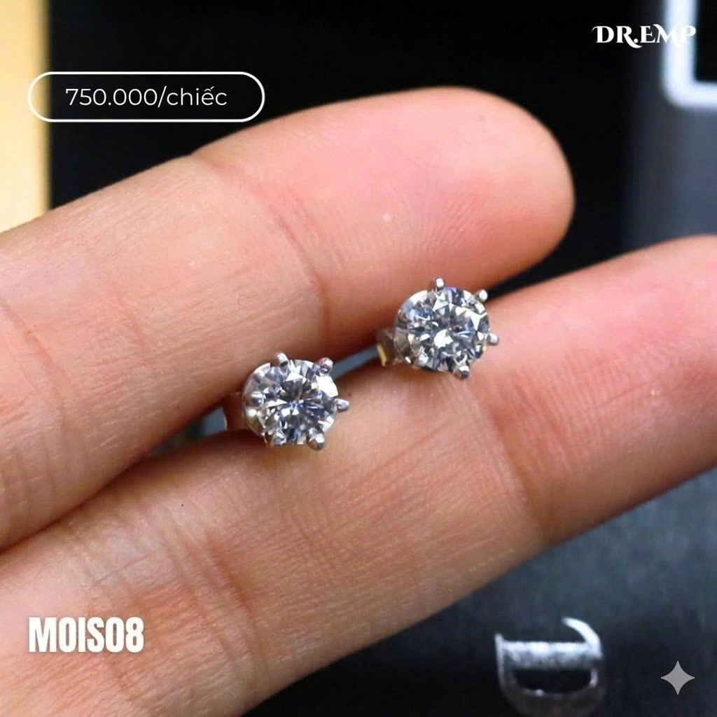 Khuyên tai bạc xi bạch kim kim cương 5mm_thumbnail_2