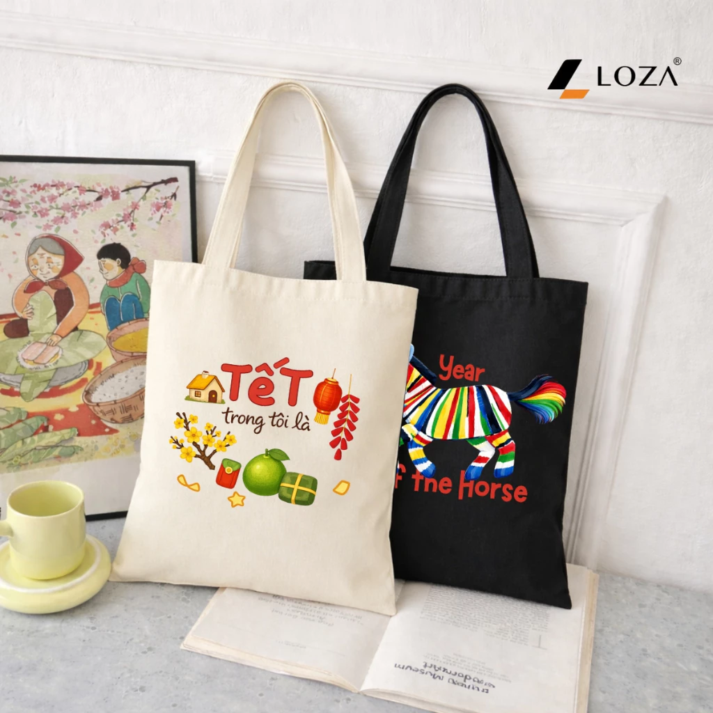 Túi Tote  in hình BST Tết Bính Ngọ 2026  - TOTE33