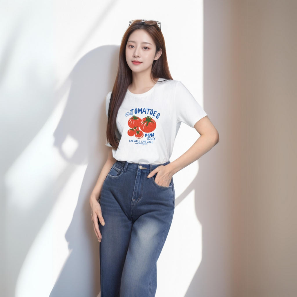 [Form Vừa] Áo phông nữ LOZA nhiều màu BST Hoa quả Summer 2025 chất liệu thun cotton 4 chiều mát mẻ - Mã VT8333_thumbnail_1