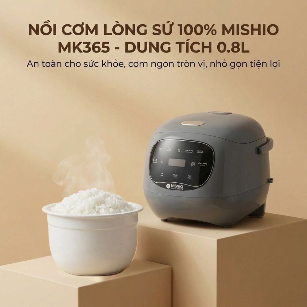 Nồi cơm điện lòng sứ dưỡng sinh Mishio MK365 - màu xám_thumbnail_24