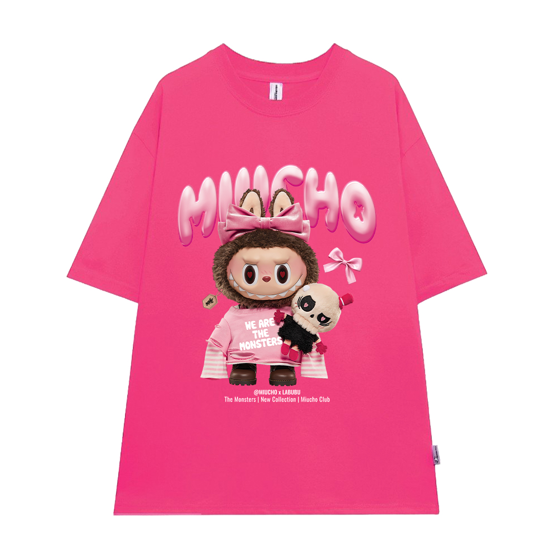 Áo thun labubu form rộng hottrend ATD1269 Miucho vải cotton thoáng mát cổ tròn in mix_thumbnail_8