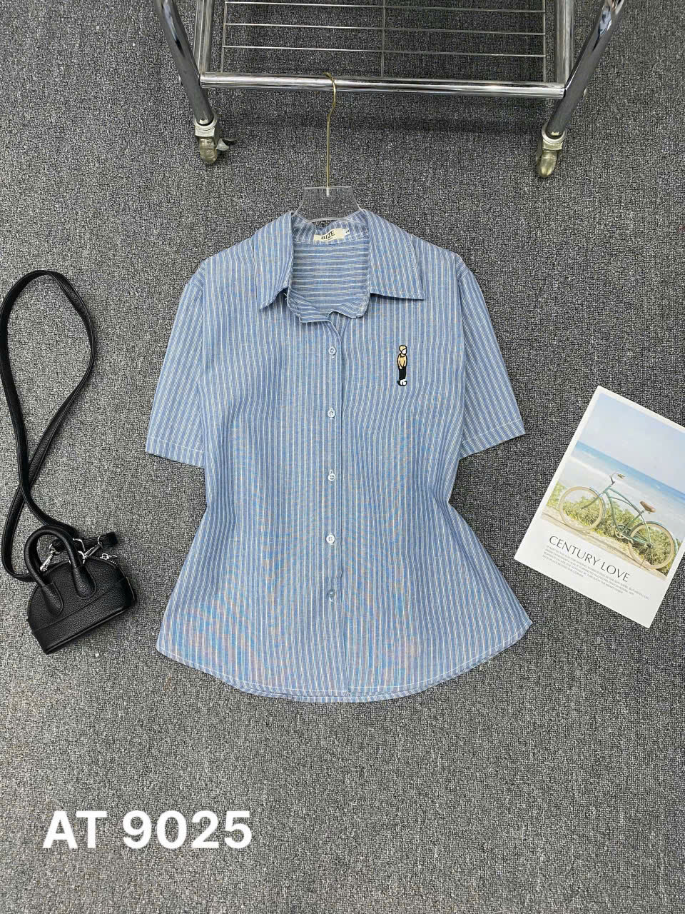 Áo sơ mi sọc tay ngắn bigsize AT9025 dành cho nàng mũm mĩm từ 55-90kg_thumbnail_7