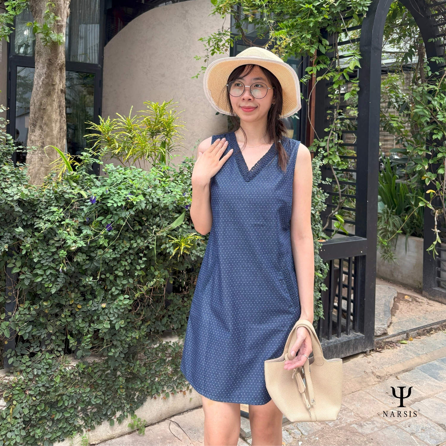 VÁY BÒ NỮ NARSIS  MÀU TÍM THAN B8007 NARSIS CHẤT LIỆU JEAN BỀN BỈ, CÁ TÍNH, TRẺ TRUNG, THỜI TRANG_thumbnail_2