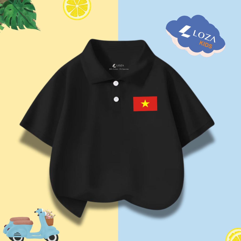 Áo Polo trẻ em  in hình cờ đỏ sao vàng Việt Nam - Loza Kids PL002_thumbnail_0