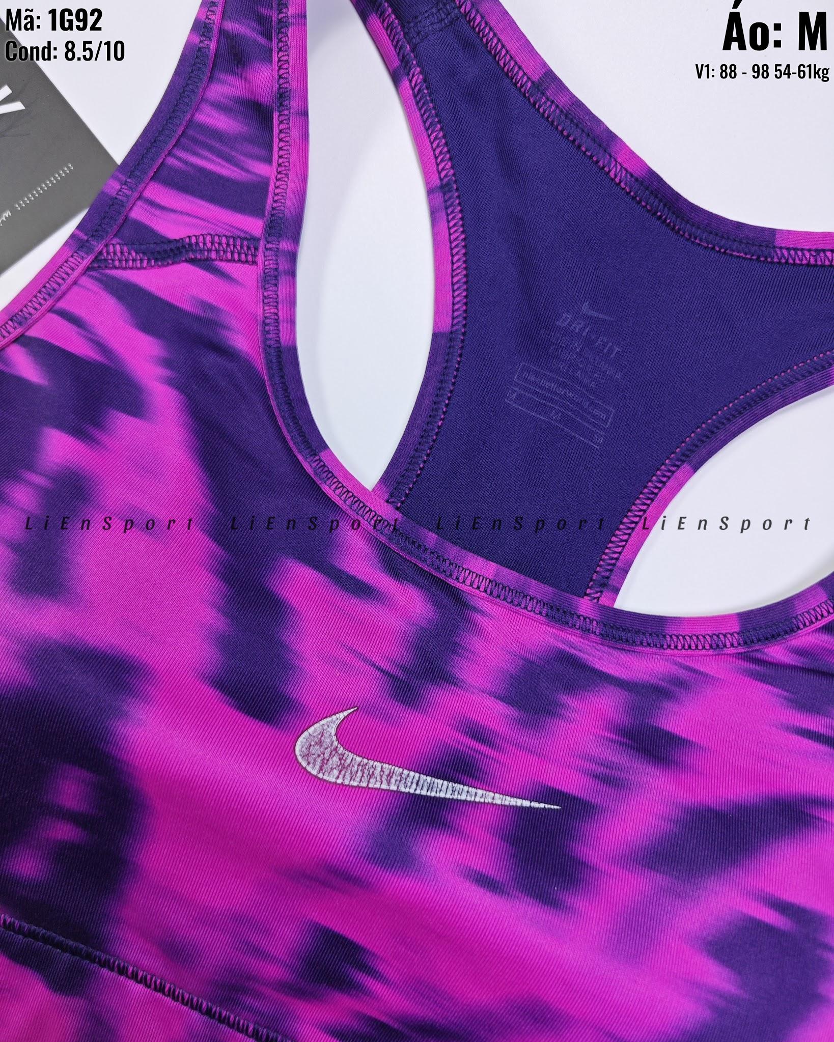 Nike Dri-FIT Áo bra thể thao Nữ Size M Tím xanh navy loang Auth 2nd Lưng chữ X năng động Co giãn tốt Thấm hút mồ hôi Tặng kèm mút rời Phù hợp gym yoga chạy bộ Mã:1G92_thumbnail_2