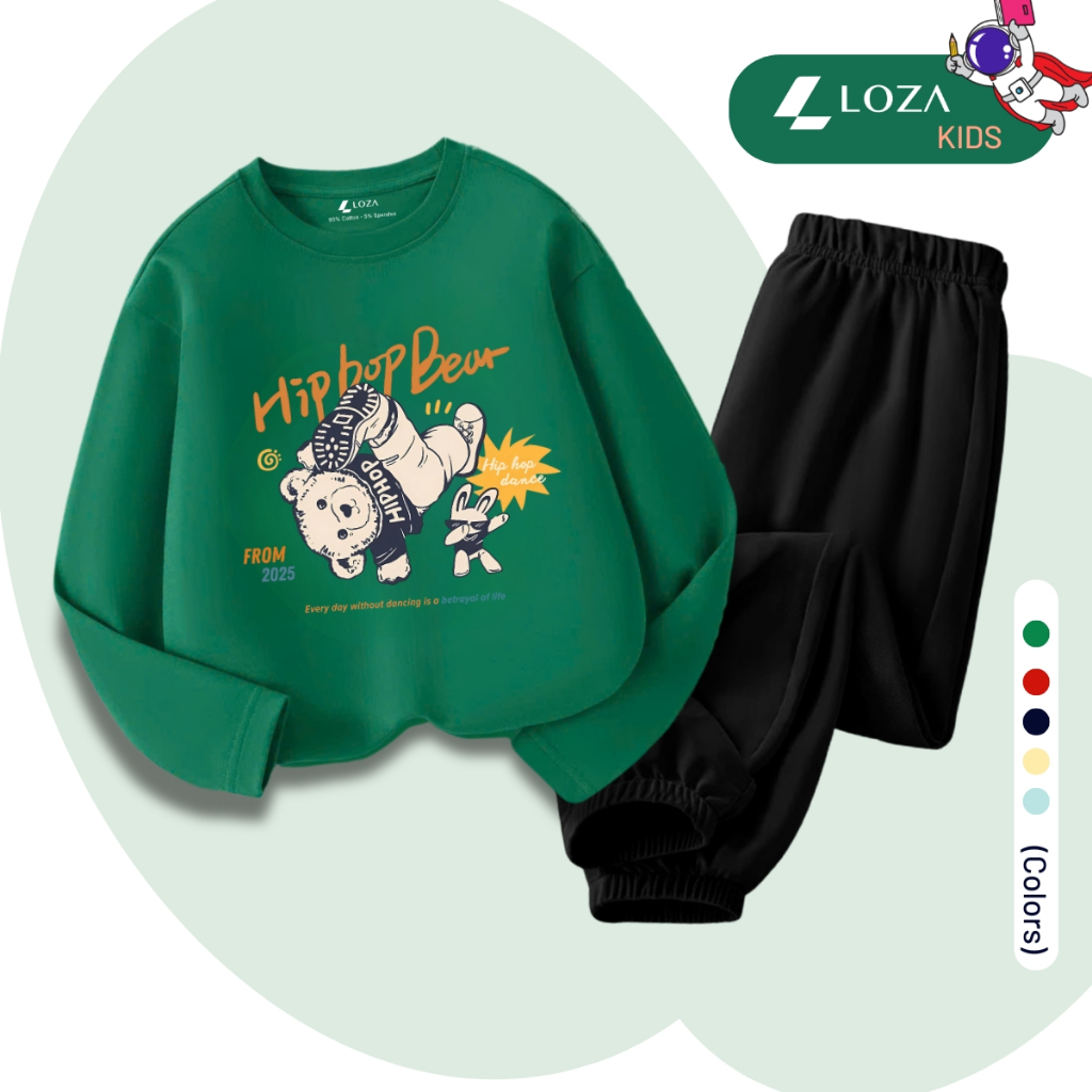 Set bộ Thu - Đông bé trai in hình Gấu 2025 - Loza Kids BW463_thumbnail_5