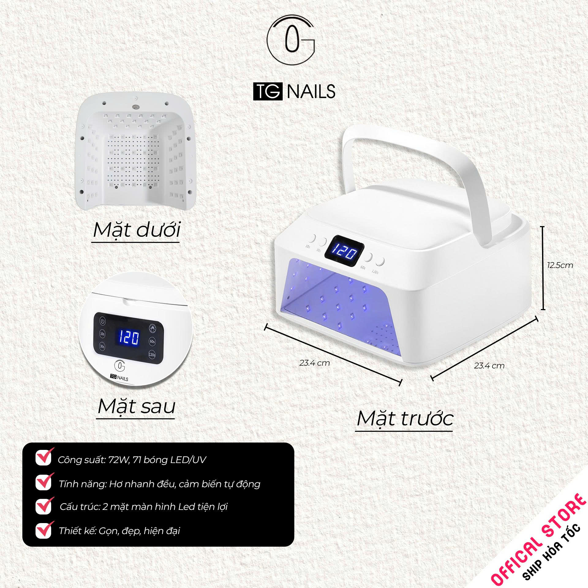 Máy hơ móng tay L3 TG Nails công suất 72W_thumbnail_2