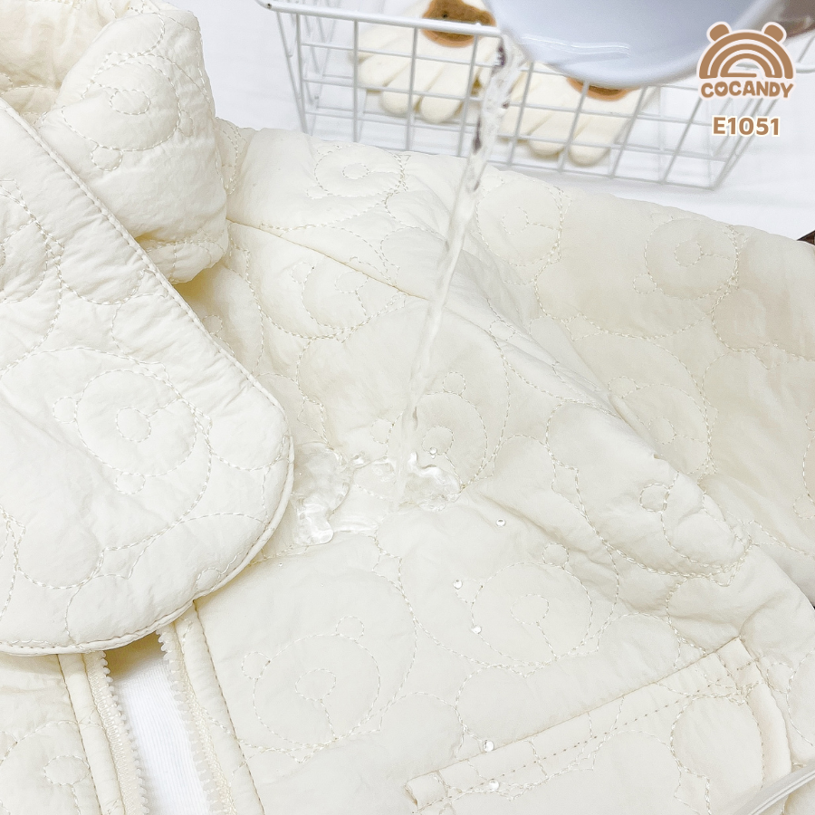 Áo khoác phao BE mặt gấu kèm TÚI + KHĂN_thumbnail_4