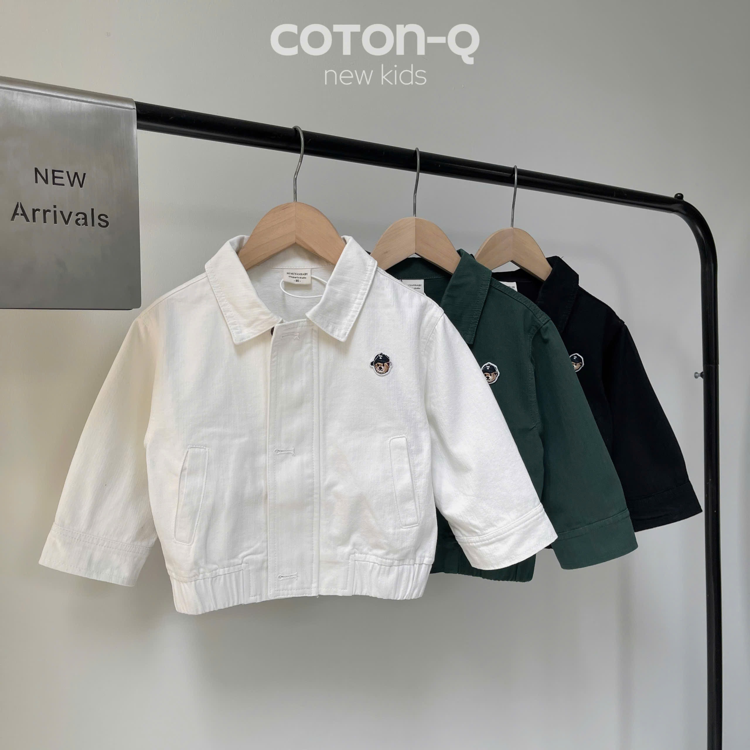 HE03 Áo khoác bomber bé ( XANH )