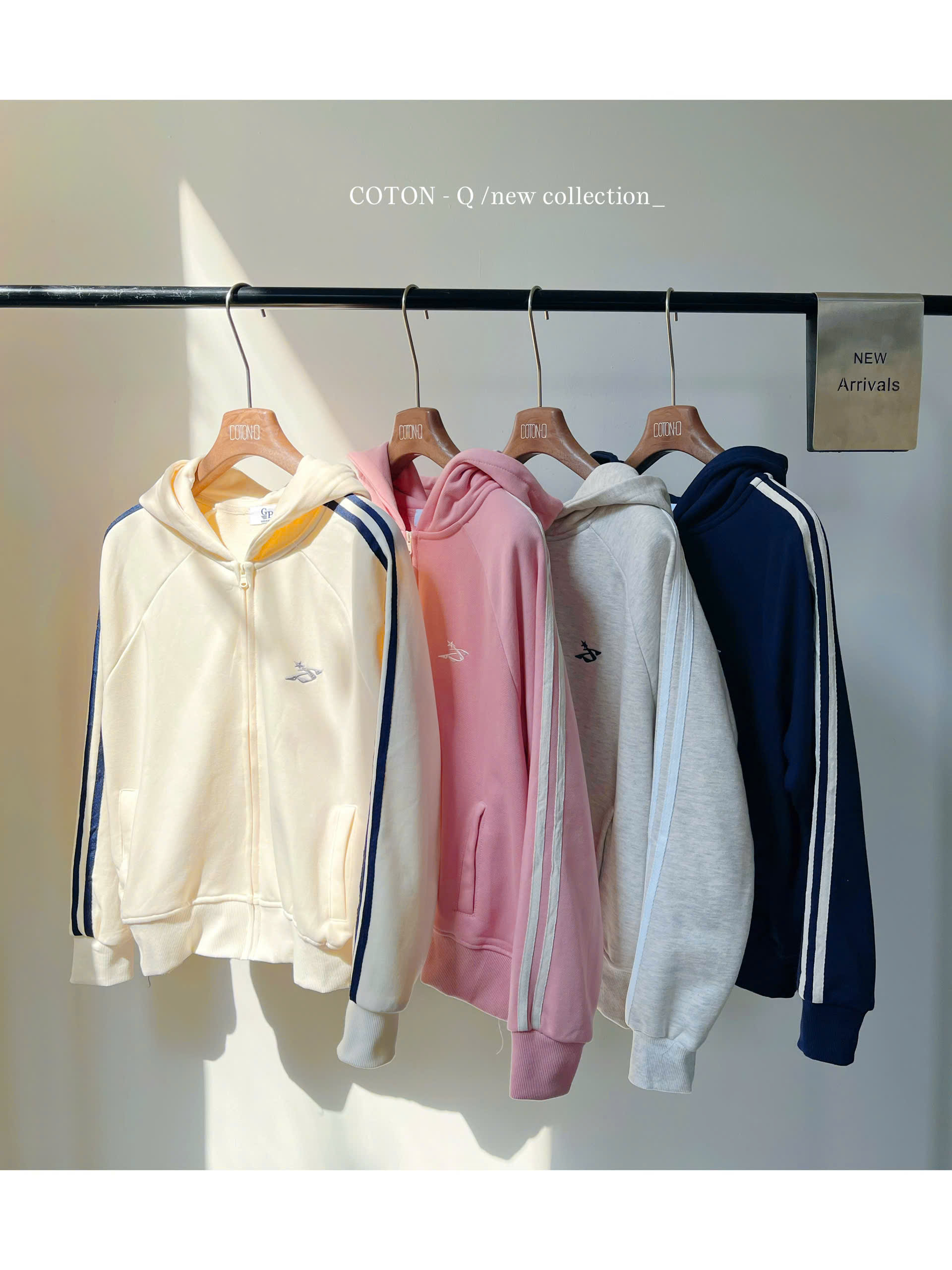 HK352 Áo khoác phối sọc tay ( BE TIÊU )