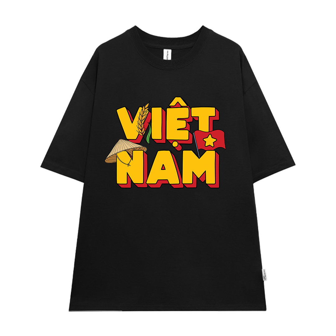 Áo thun Việt Nam tôi yêu form rộng 2118 Miucho cổ tròn vải cotton 4c 220gsm thoáng mát in mix_thumbnail_7