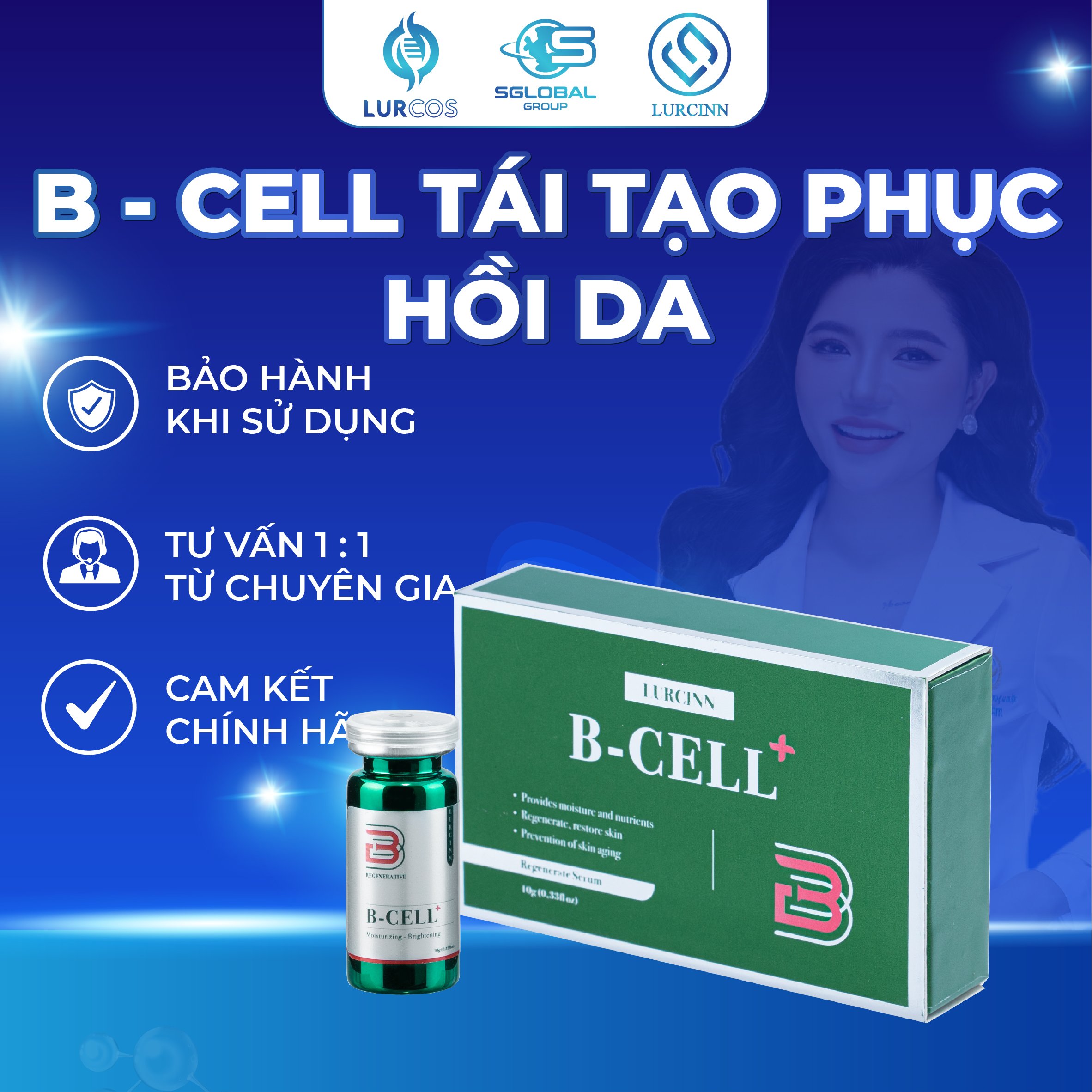 Serum phục hồi, Dưỡng Da Lurcinn B-CELL+ 10g