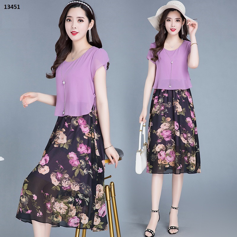 13451-Đầm xòe giả  kiểu rời in họa tiết hoa_thumbnail_1