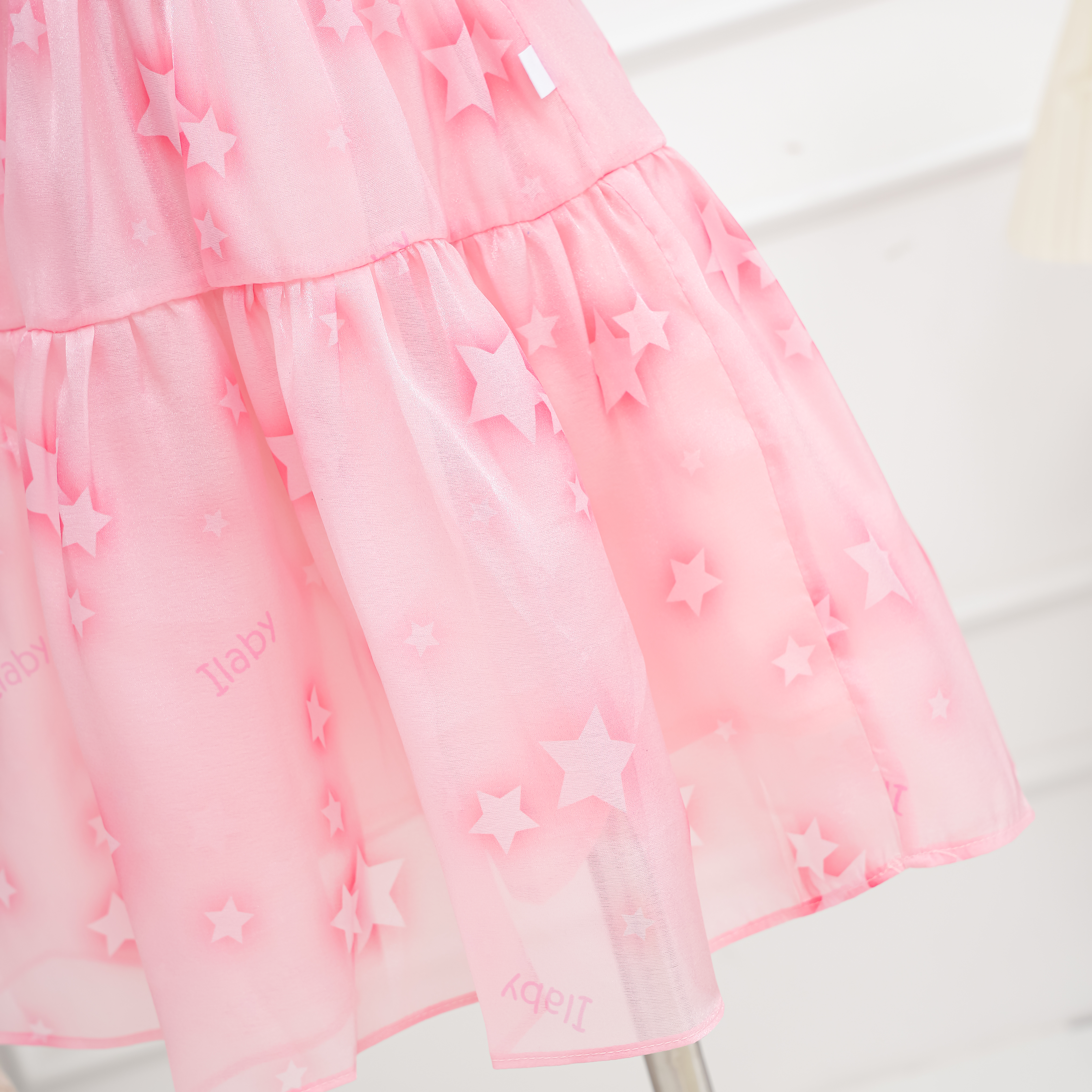 Váy voan in ngôi sao cổ V phối nơ_thumbnail_5