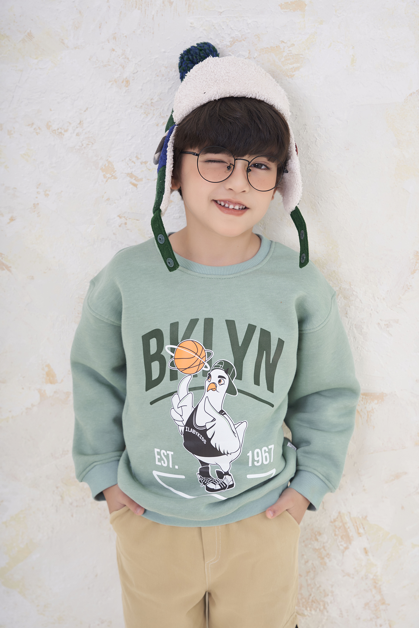 Áo nỉ cổ tròn cơ bản in hình_thumbnail_2