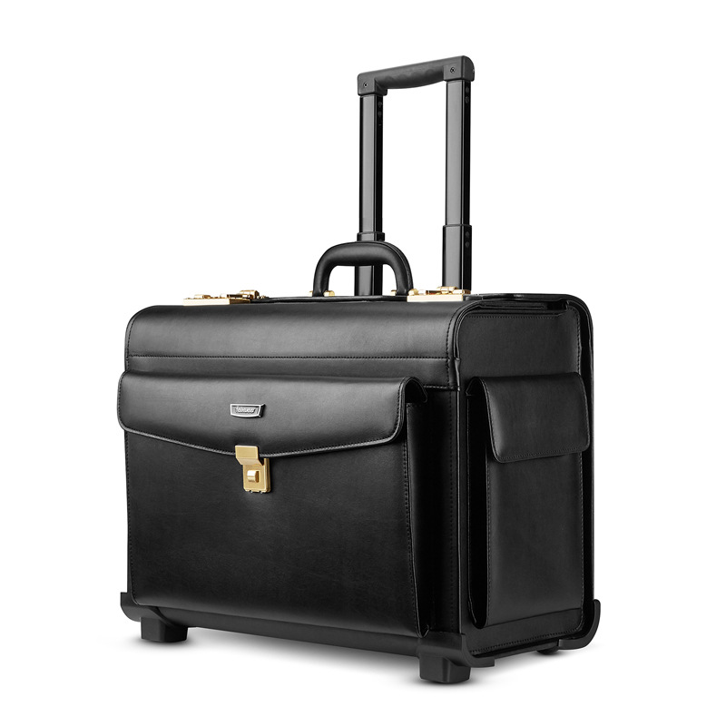 Timan Executive Premium Leather Trolley