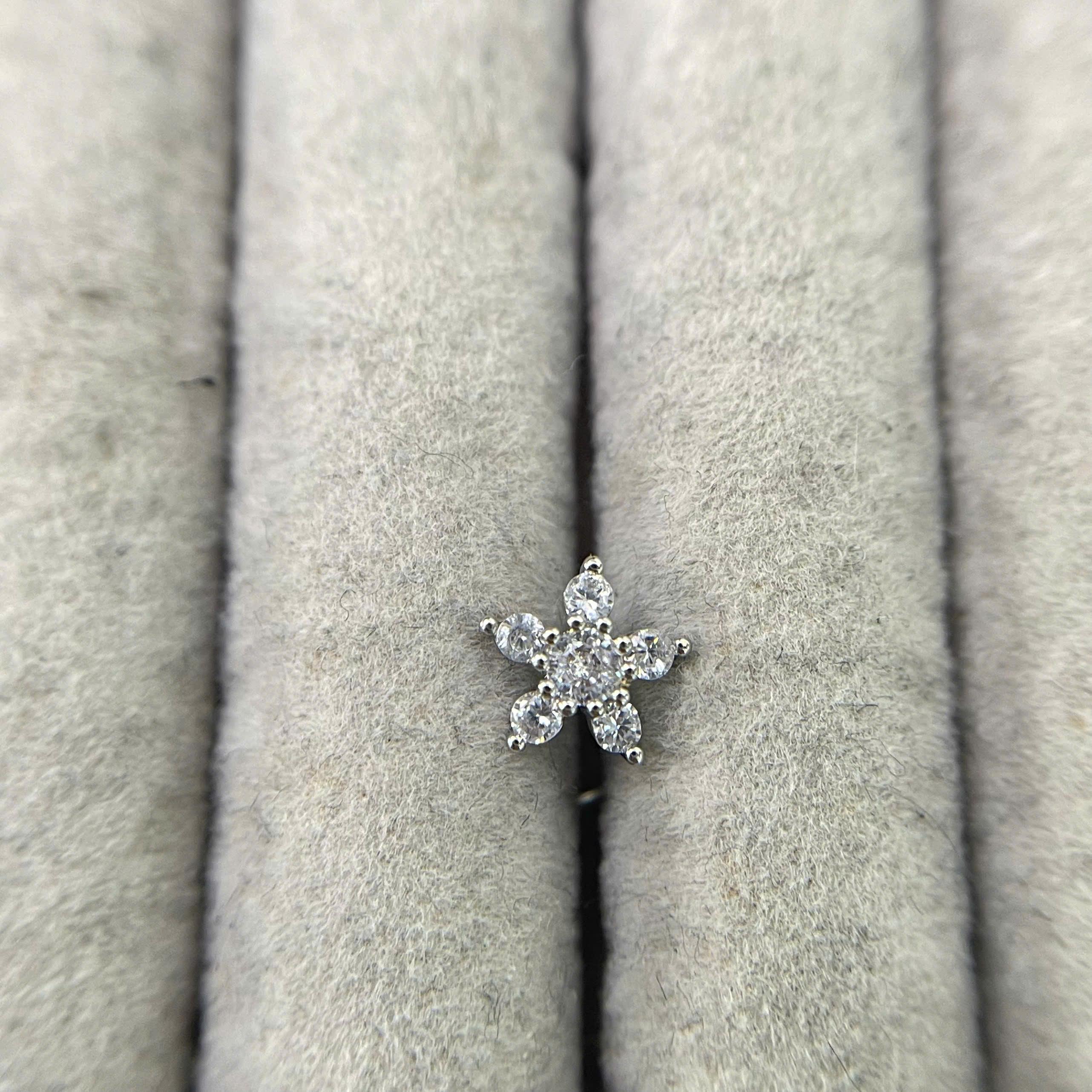 mũi C bông hoa kim cương năm cánh trắng to 