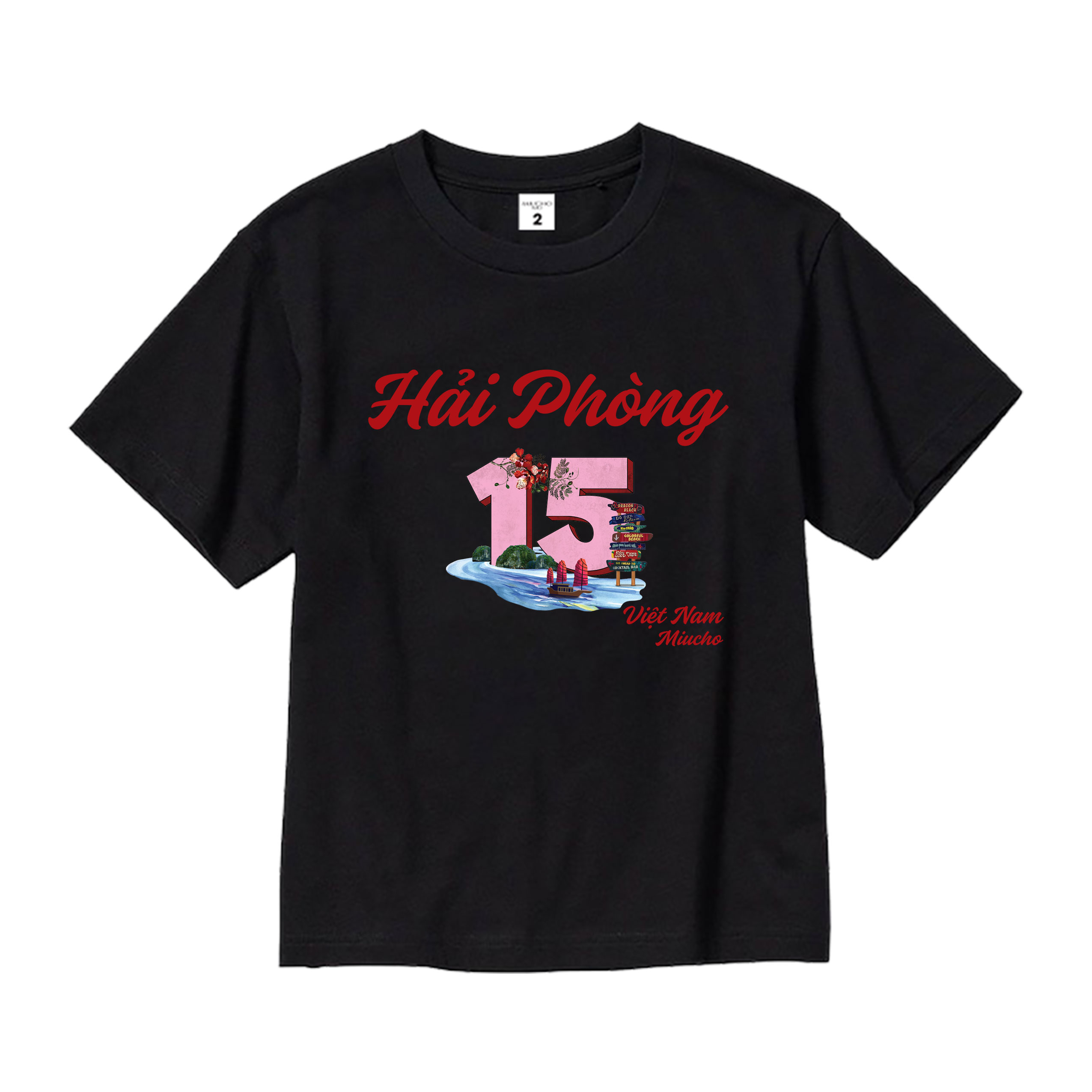 Áo thun du lịch Hải Phòng cho bé form rộng thoáng mát AED1304 Miucho Kid in mix_thumbnail_0