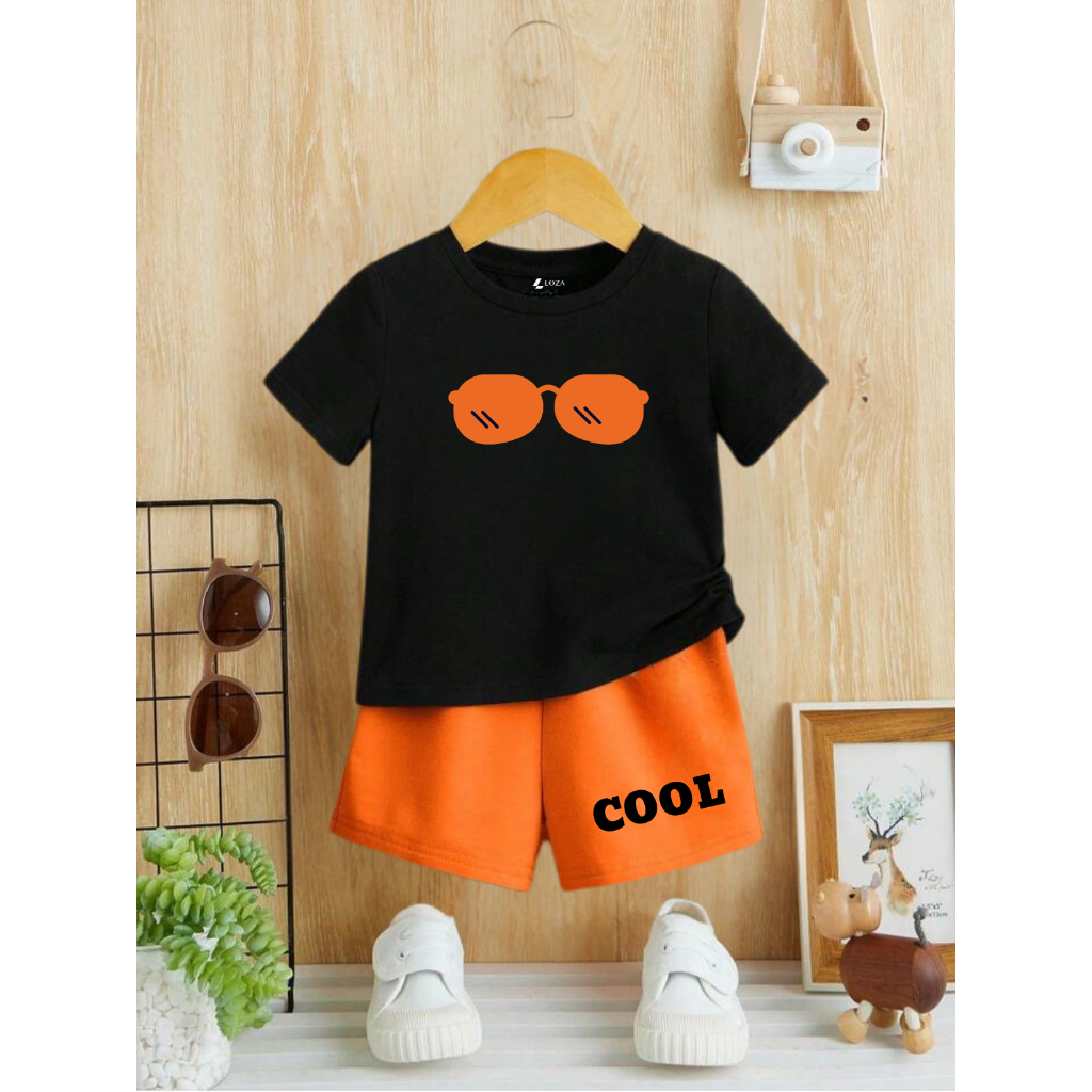 Bộ đồ bé trai in hình mắt kính - Loza Kids SB83