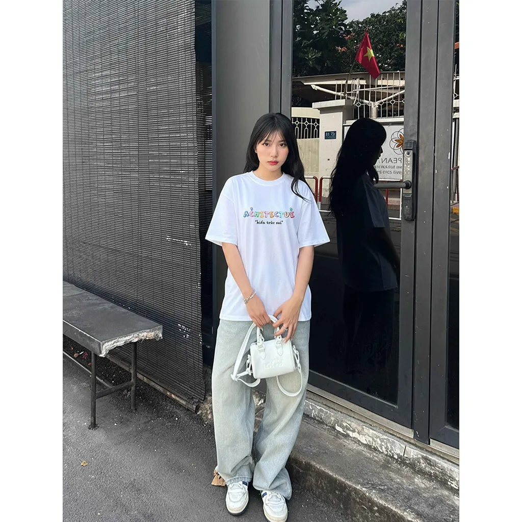 Áo thun nữ form rộng Miucho Club vải co giãn thoáng mát chữ kiểu Kiến trúc sai in typography 2863_thumbnail_7