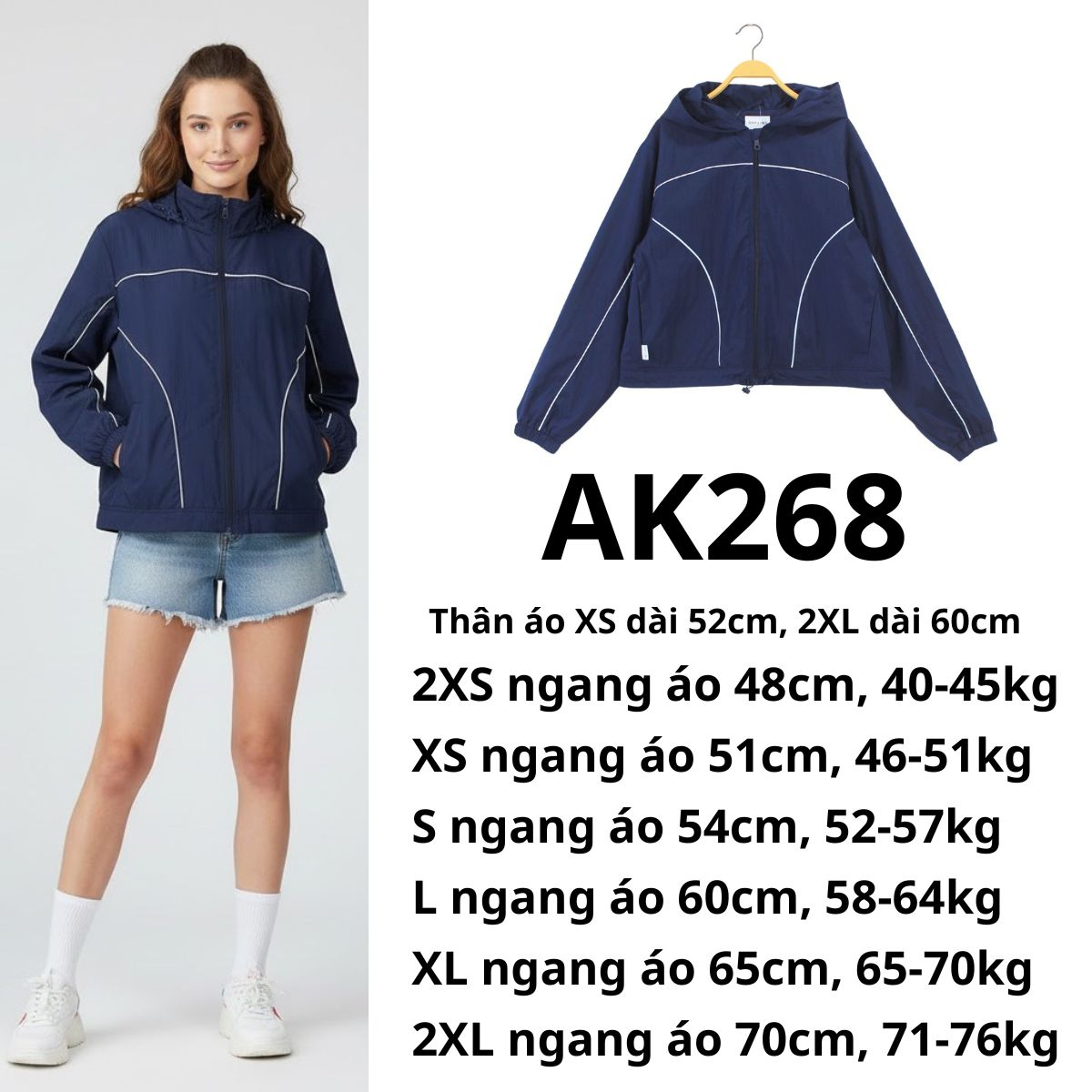 AK268- ÁO KHOÁC GIÓ