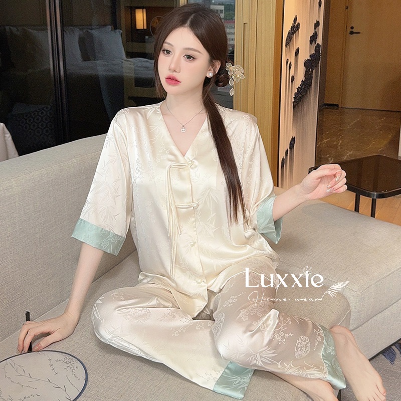 N78 Pijama lụa tay lửng khuy dây phong cách trung hoa_thumbnail_11
