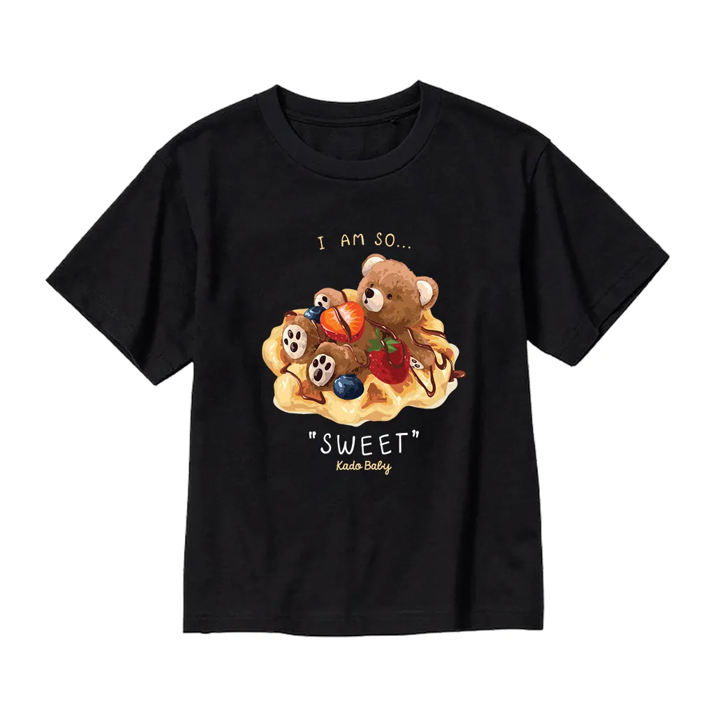 Áo thun bé gái form rộng Kado vải cotton thoáng mát mềm mại Gấu Teddy đáng yêu in mix 2925_thumbnail_10