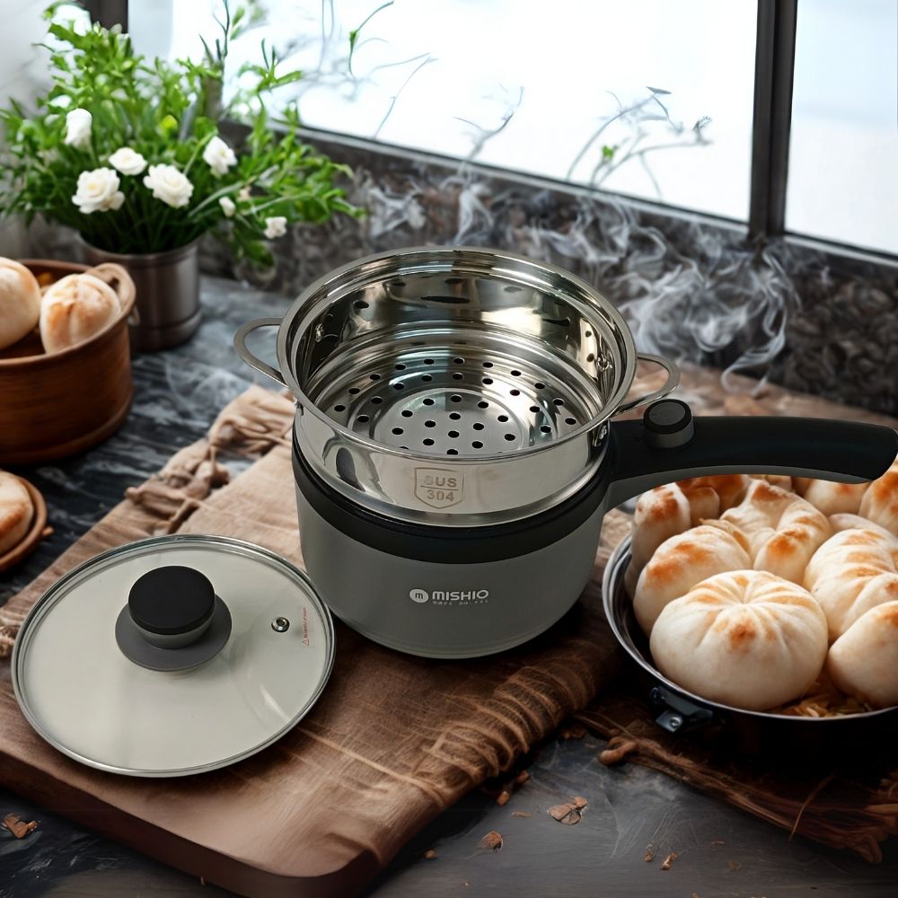 Nồi nấu đa năng Mishio MK321 | Dung tích 1.5L kèm xửng hấp inox 304_thumbnail_8
