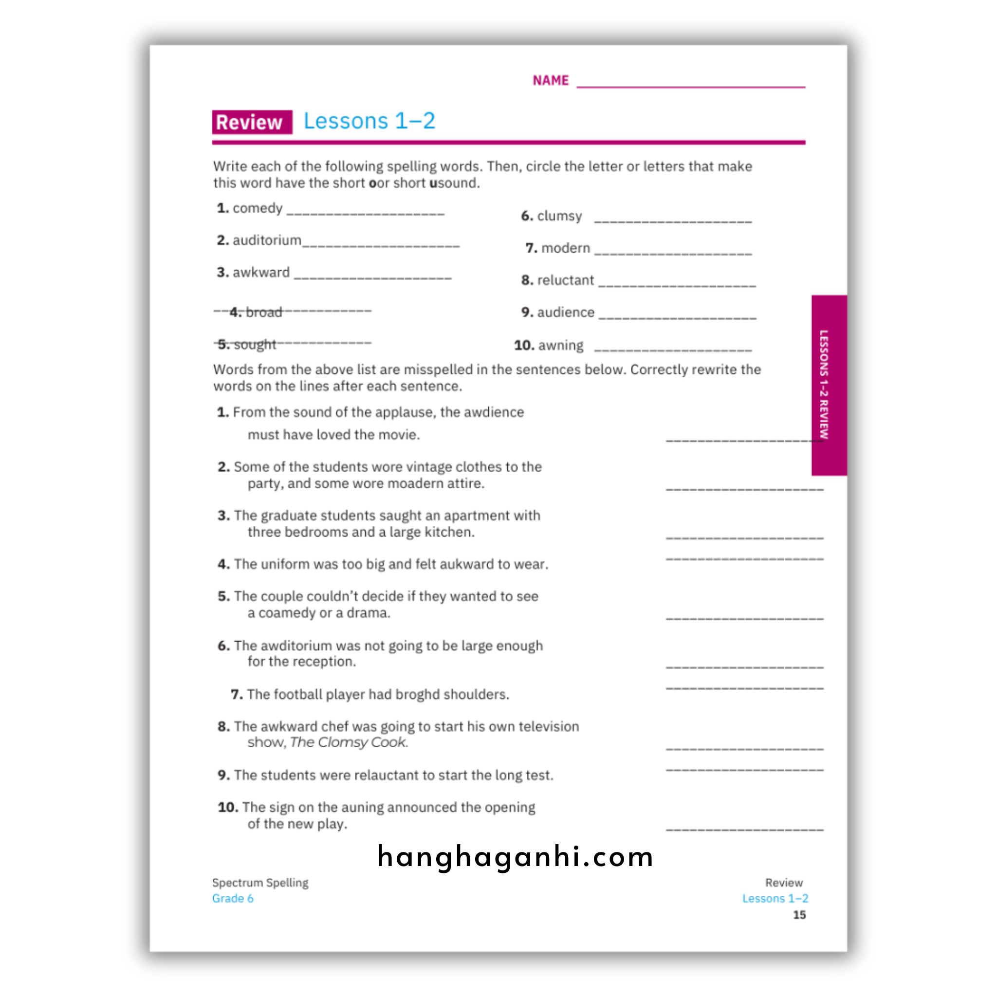 Sách Spectrum Spelling Workbook Grade 6_thumbnail_17