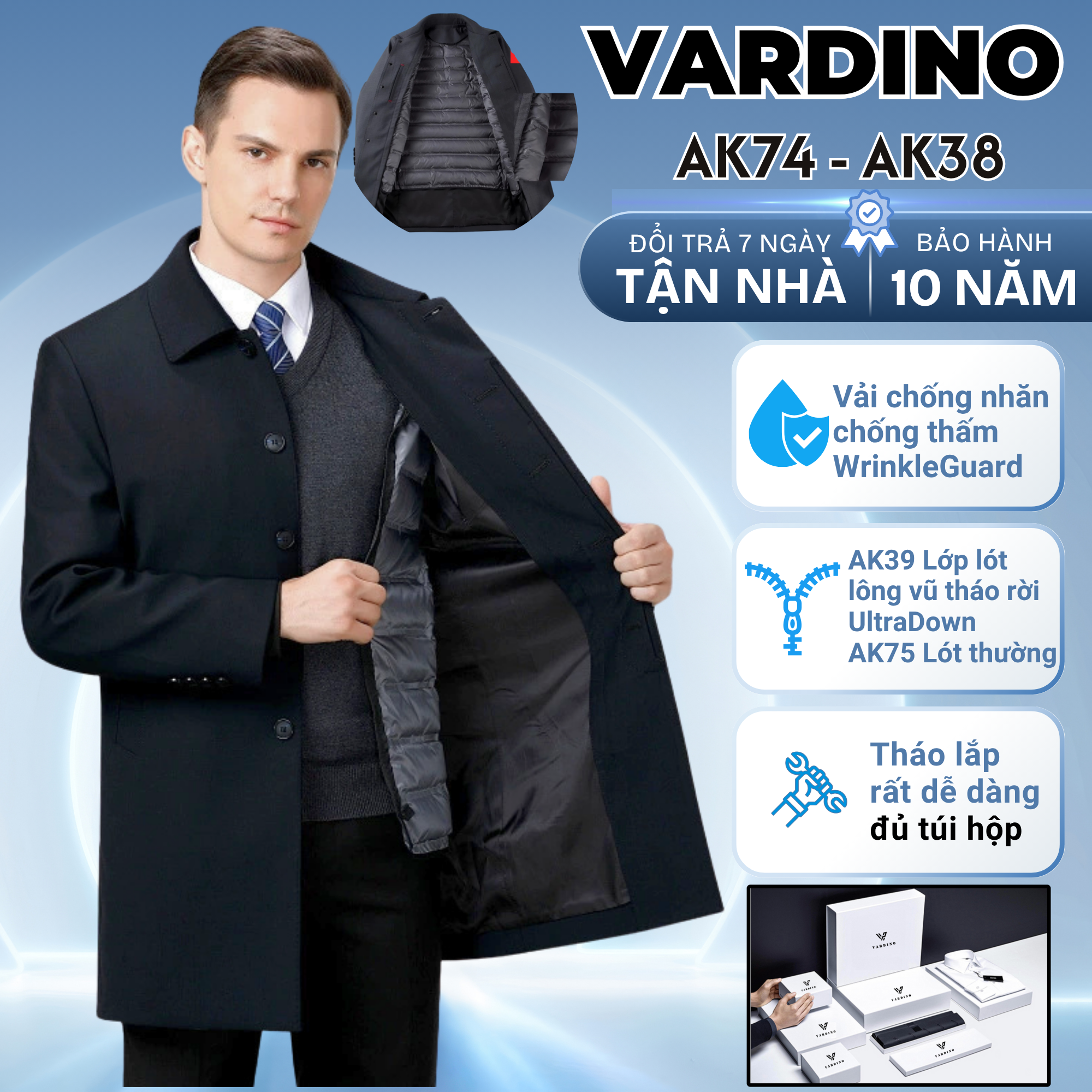 Áo khoác nam Vardino AK38