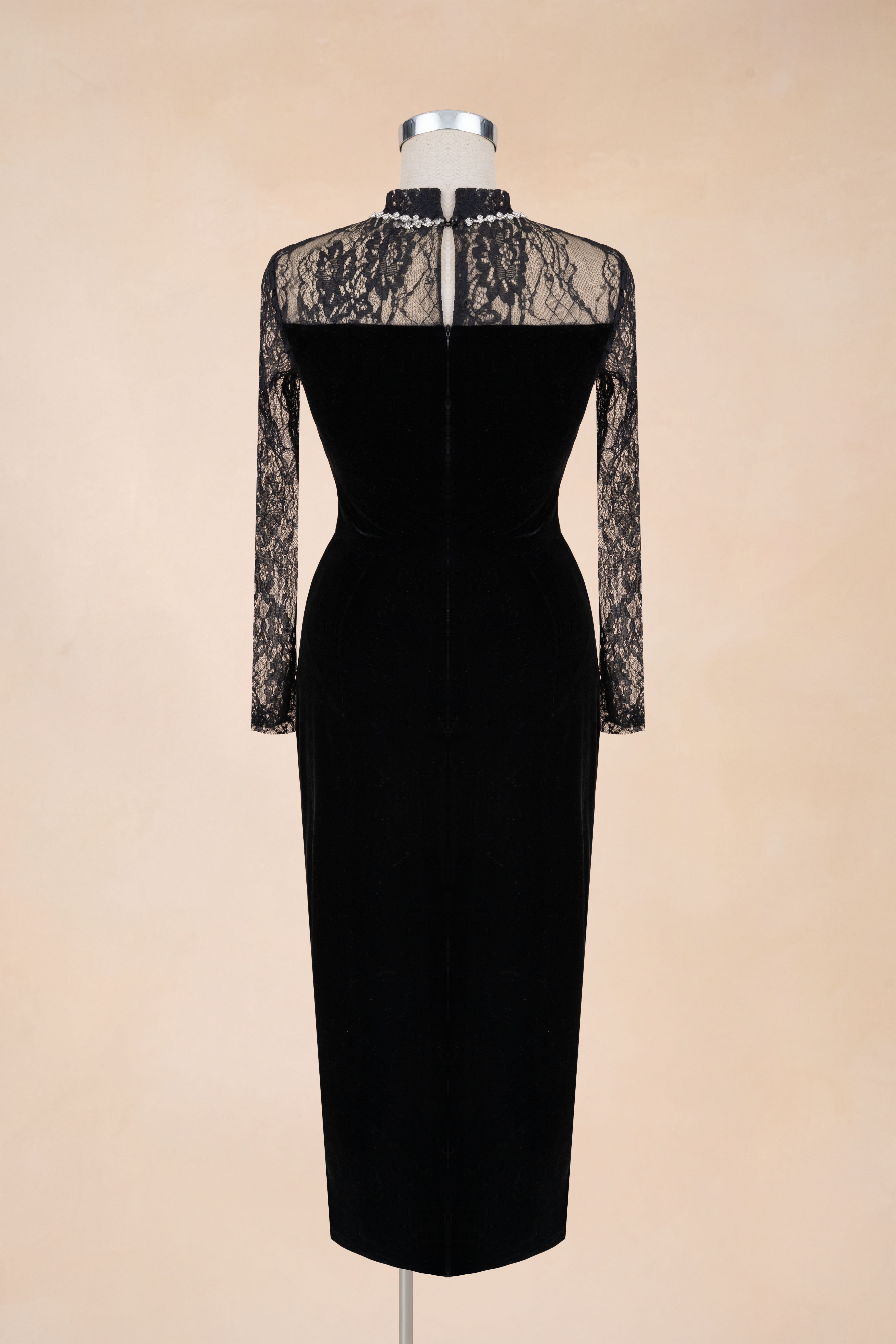 Đầm Bút Chì Mix Cổ Đá Dáng Dài