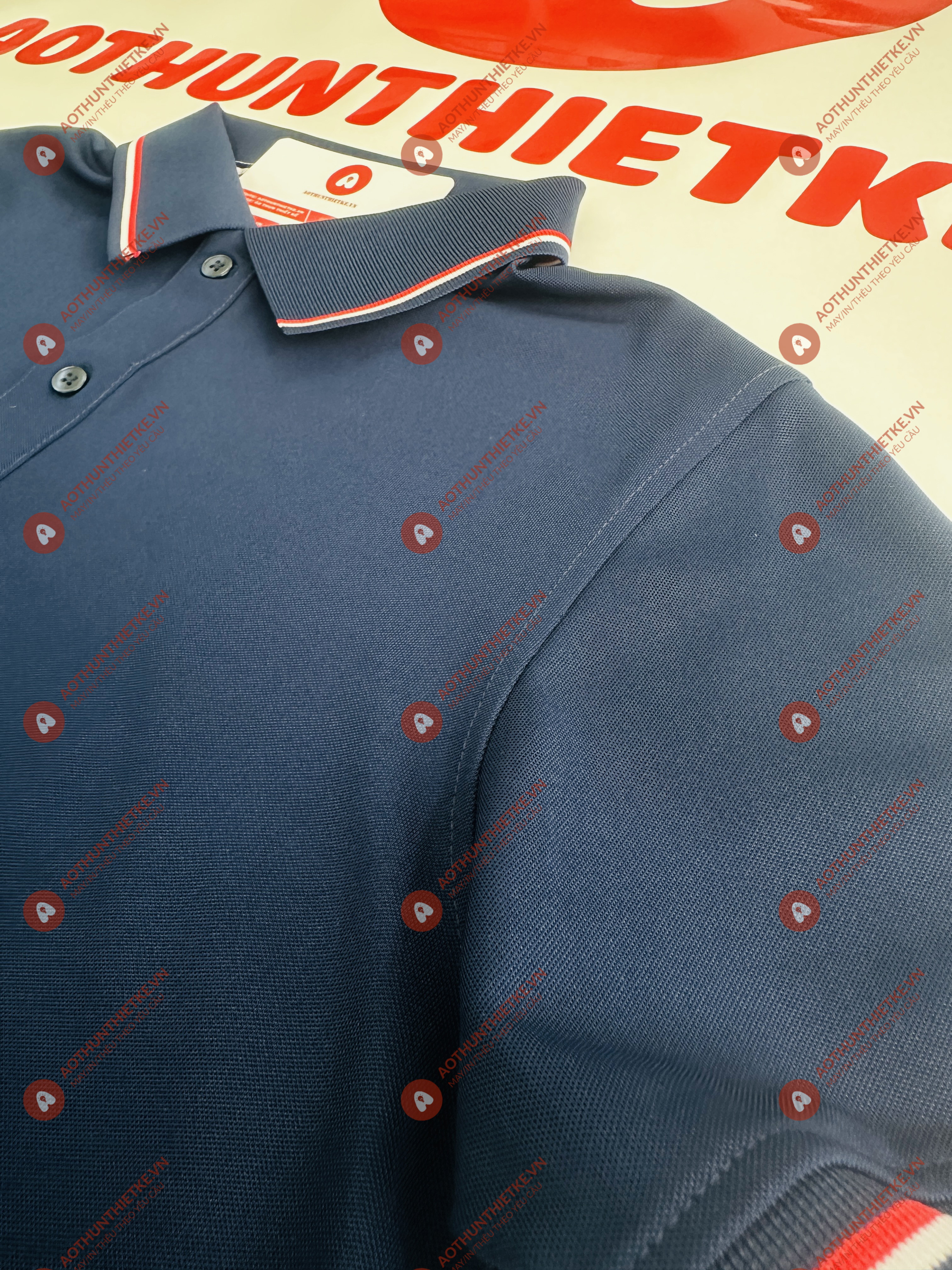 Áo Đồng Phục Polo 3 Sọc Xanh Navy_thumbnail_1