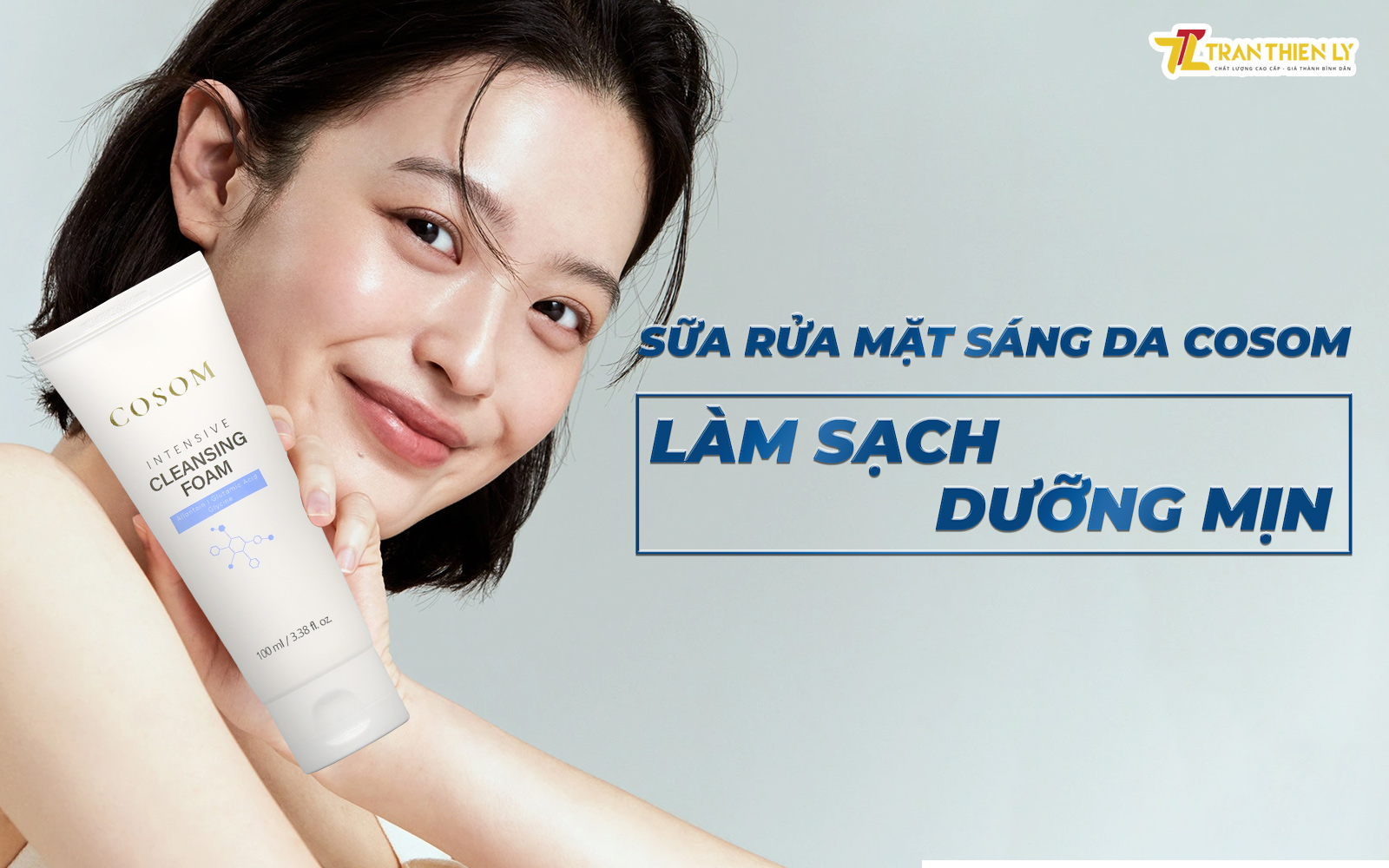 Sữa rửa mặt sáng da COSOM – Làm sạch, dưỡng mịn