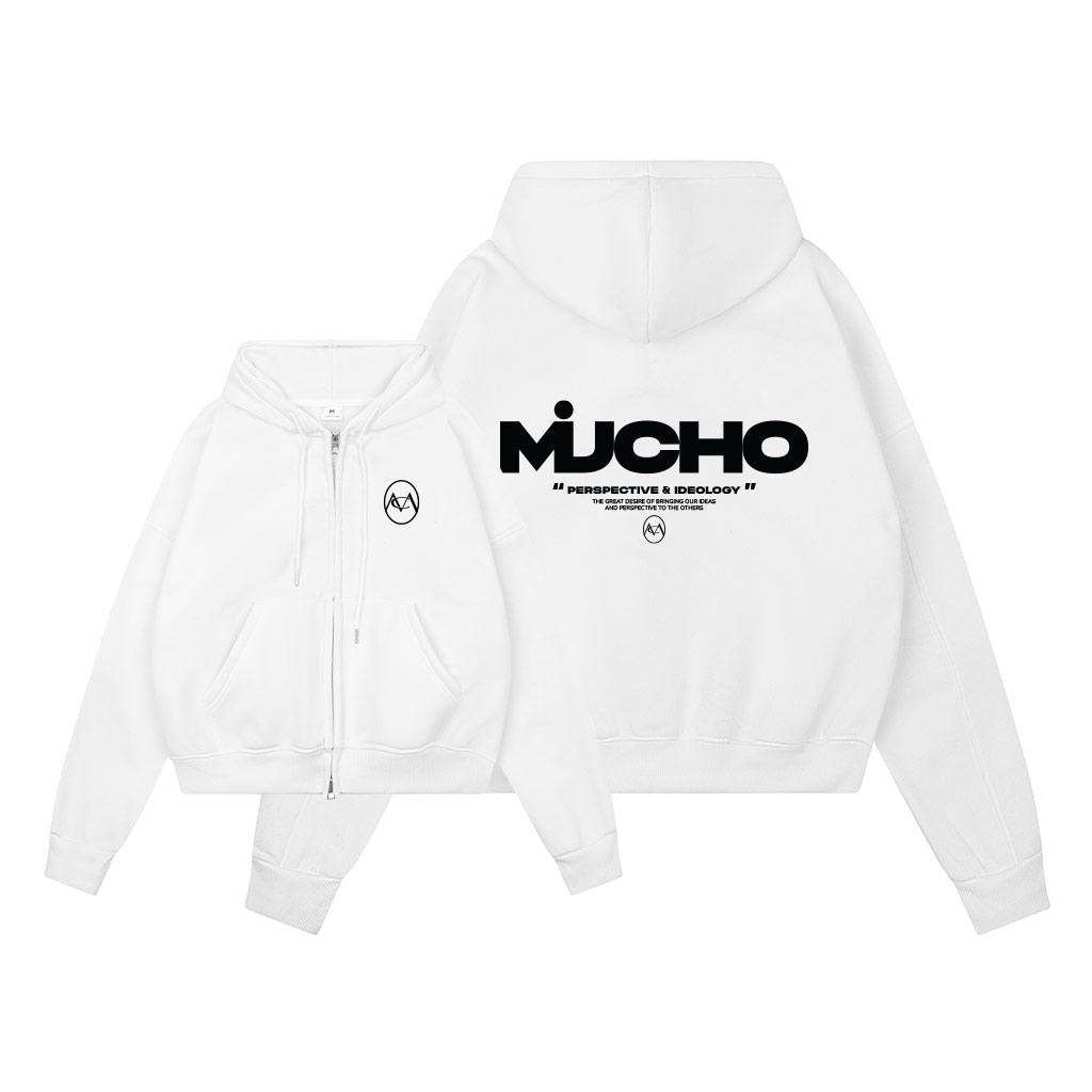 Áo hoodie zip form boxy local brand vải nỉ bông dày dặn khóa kéo HXD1593 Miucho in typography_thumbnail_3