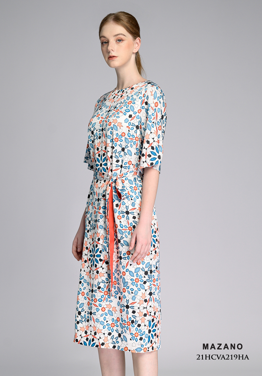 Đầm suông thắt đai họa tiết đá quý_thumbnail_2