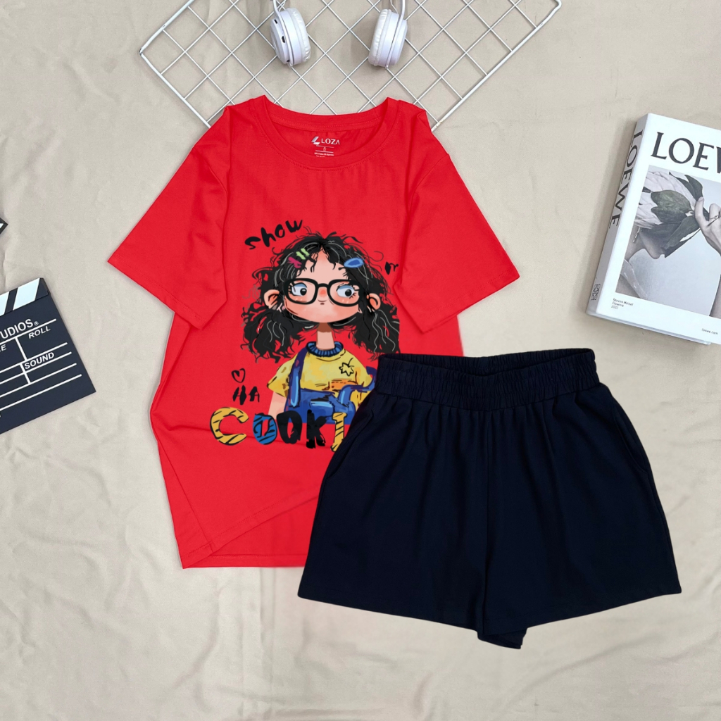 [Form rộng] Đồ bộ nữ mùa hè in hình cô gái HOT TREND - LOZA BP355-SB355