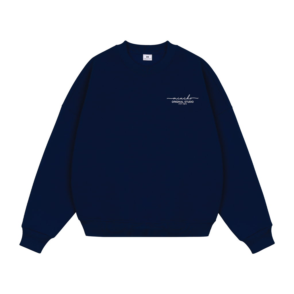 Áo sweater nữ form boxy 1902 Miucho cổ tròn vải nỉ bông 350 GSM in basic_thumbnail_10