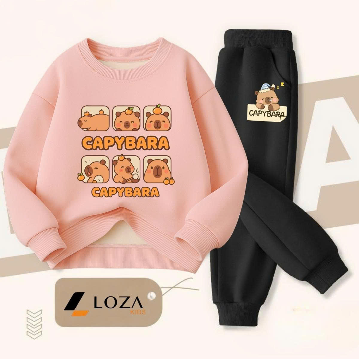 Bộ nỉ bé trai, bé gái hình Capybara - Loza Kids BI484_thumbnail_4